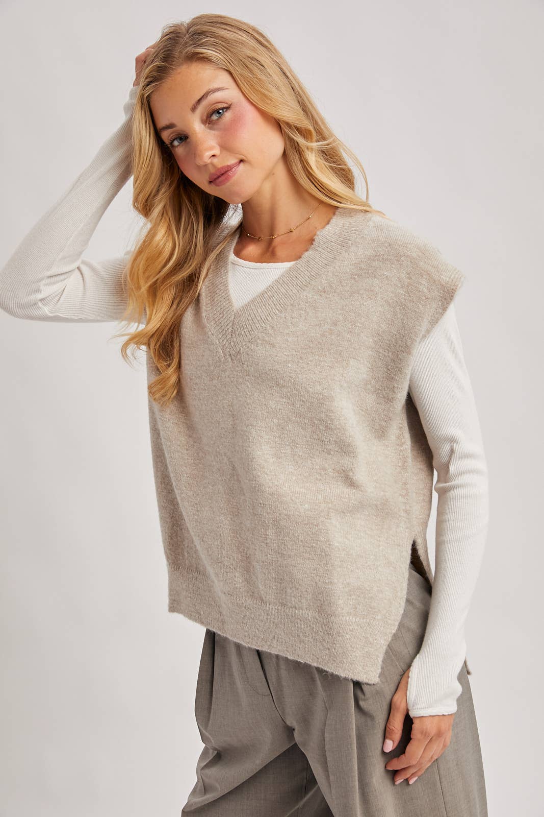 Oversized Knit Vest