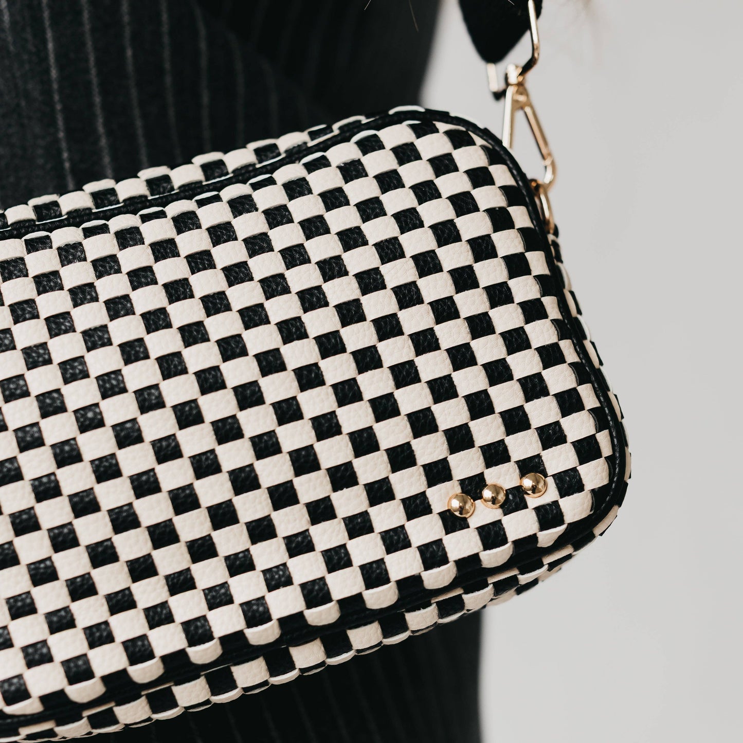 Woven Checkered Bag