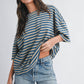Oversized Stripe Boyfriend Tee I Pink