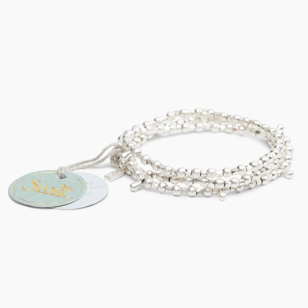 Everyday Silver Beaded Wrap