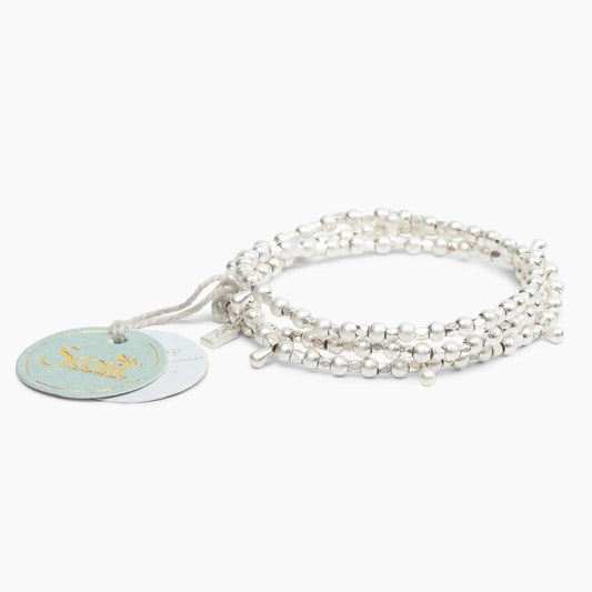 Everyday Silver Beaded Wrap