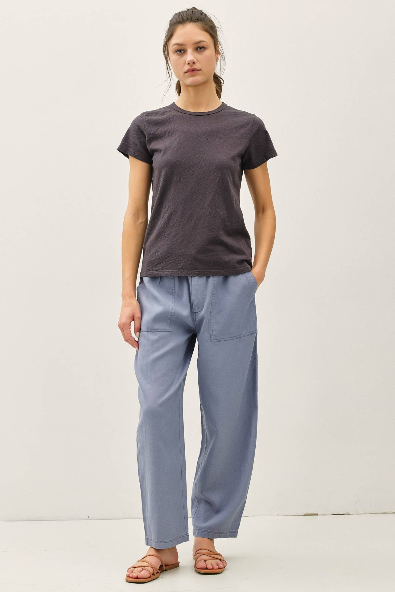 Charcoal Blue Basic Tee