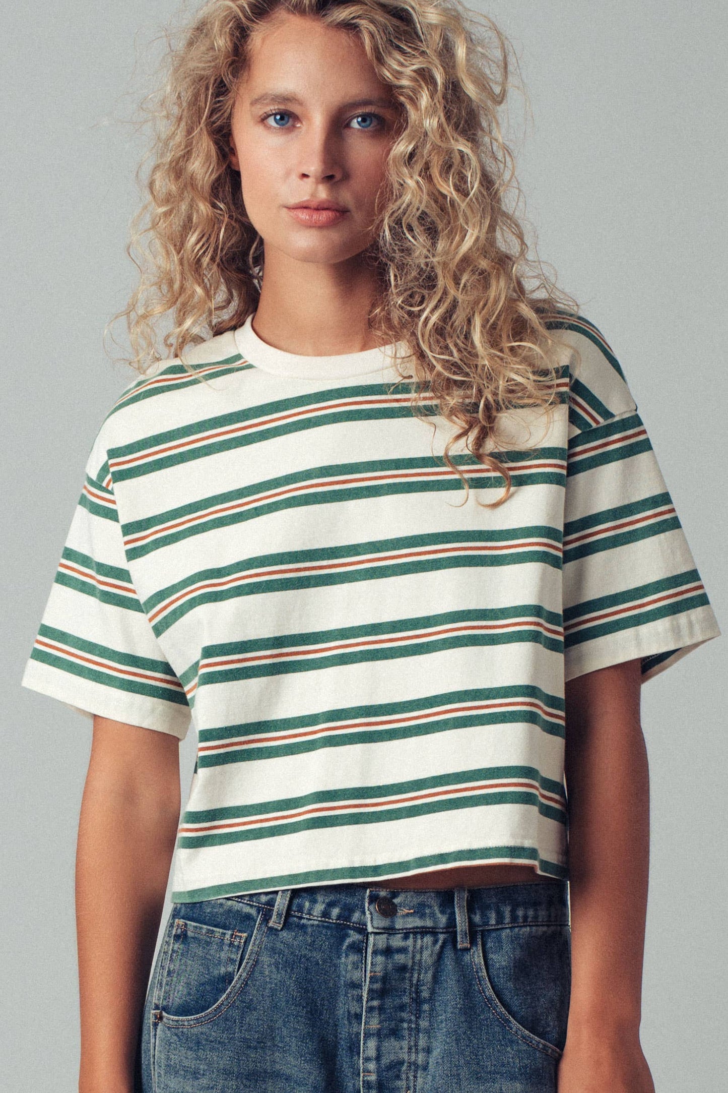 Vintage Washed Striped Cotton Tee