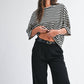 Oversized Stripe Boyfriend Tee I Gray