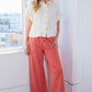 French Terry Wide Leg Pants I Blue