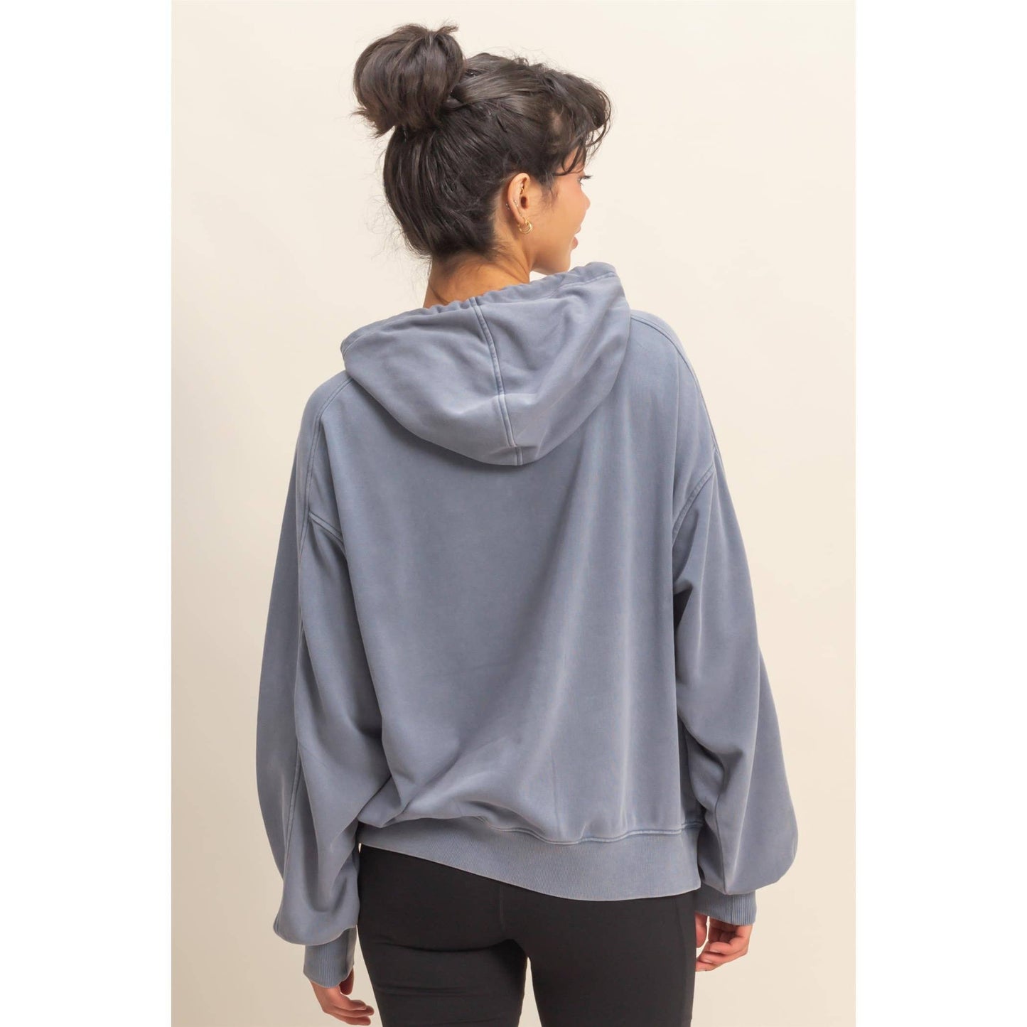Mineral Wash Seam Hoodie I Taupe