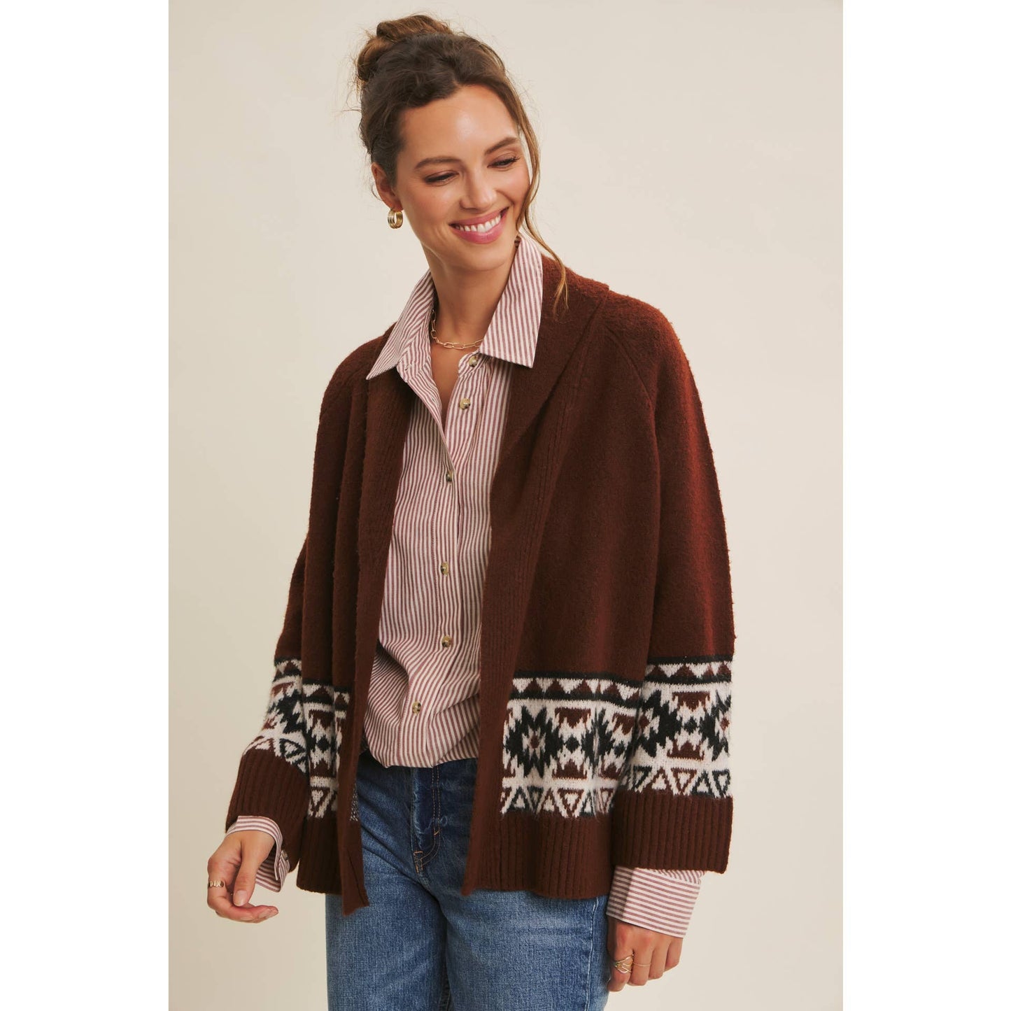Western-Inspired Aztec Cardigan