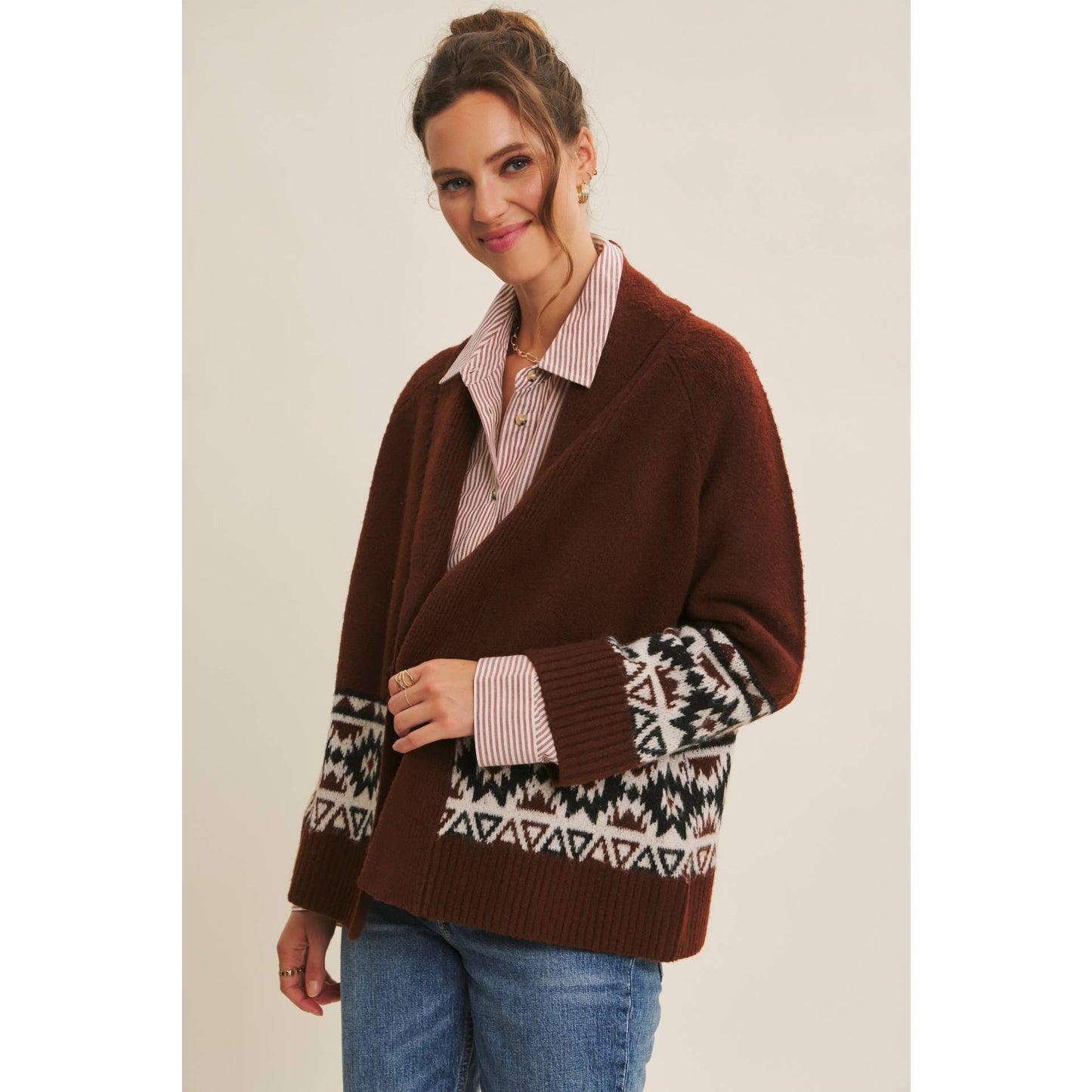 Western-Inspired Aztec Cardigan