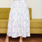 Floral Toile Pleated Midi Skirt