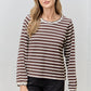 Scalloped Stripe Sweater Top