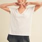 Zoie V-Neck Short Sleeve Top