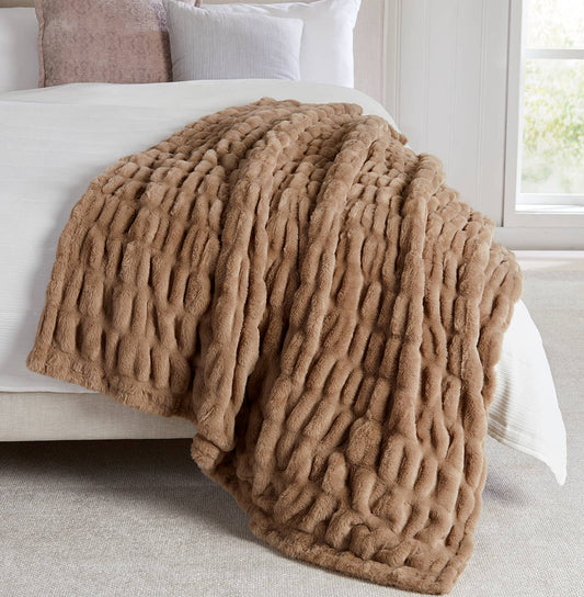 Luxury Heavyweight Ruched Throw Blankets