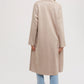 Suede Longline Open Front Coat