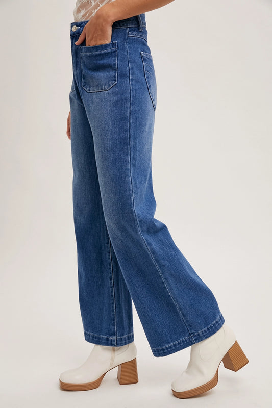 High Rise Wide Leg Denim Jeans