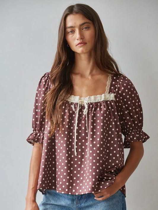 Sweetheart Polka Dot Top