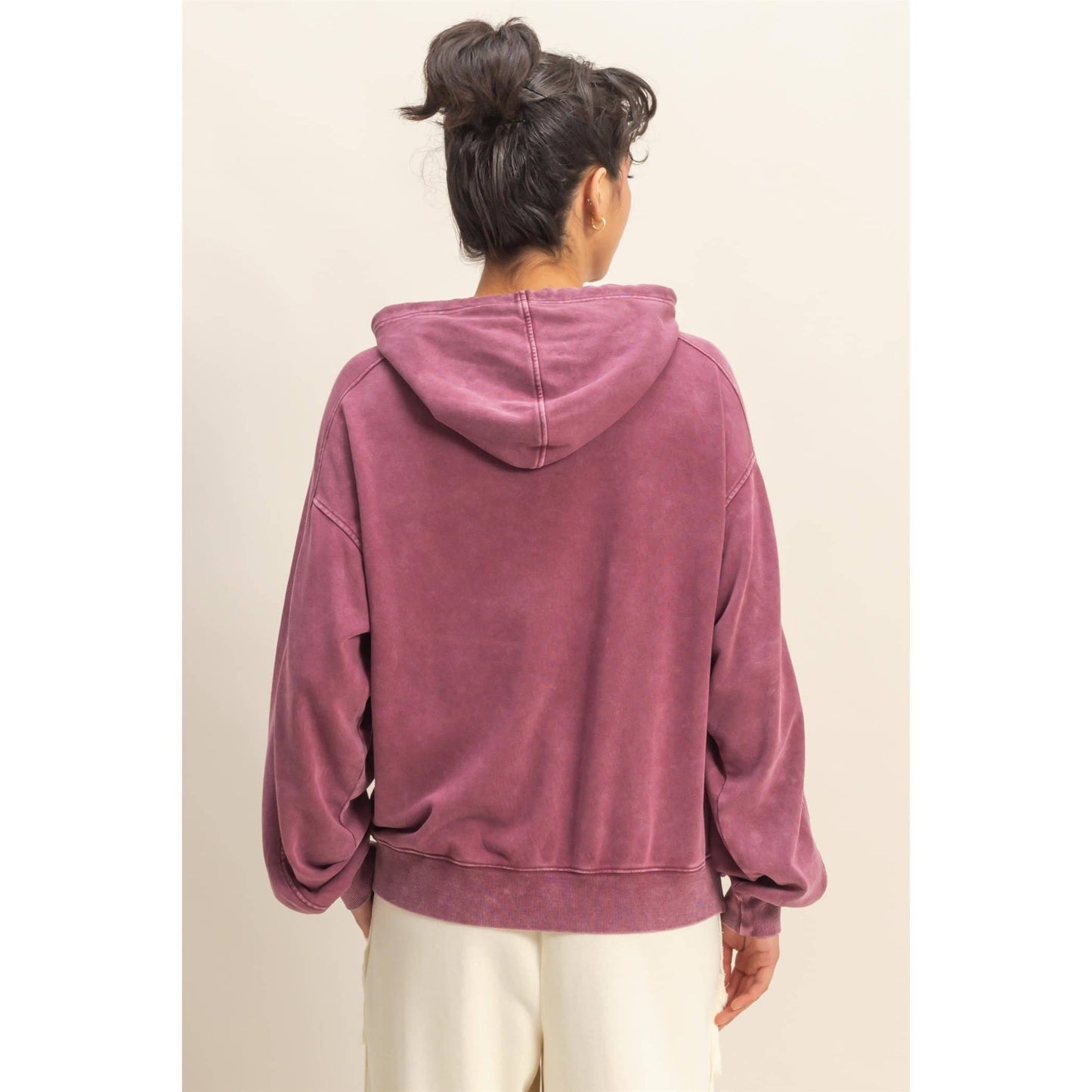 Mineral Wash Seam Hoodie I Taupe