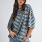 Oversized Stripe Boyfriend Tee I Pink