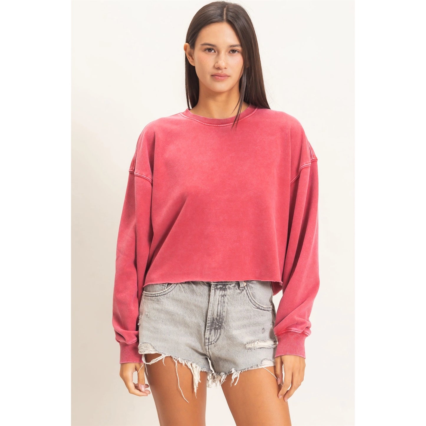 Vintage Crop Crew I Red