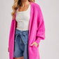 Longline Sweater Knit Cardigan – Hot Pink
