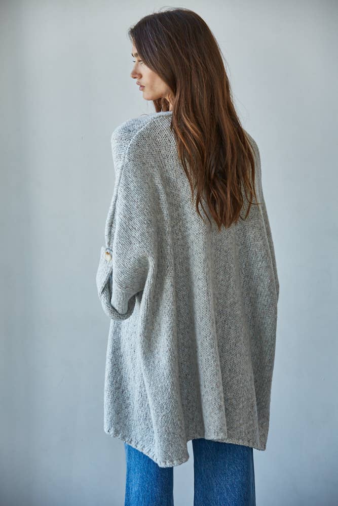 Folded Open Front Cardigan