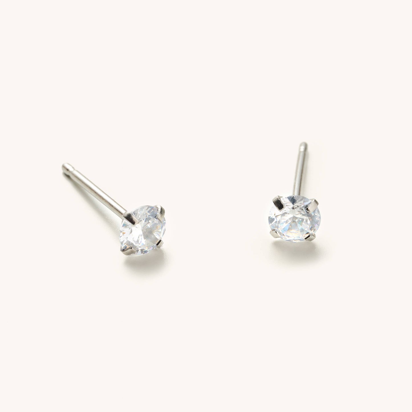 Crystal Gem Micro Stud Earrings I Gold