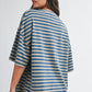 Oversized Stripe Boyfriend Tee I Blue