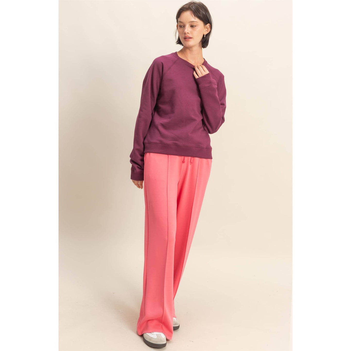 Soft + Slouchy Raglan Pullover I White