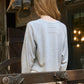 USA Long Sleeve Raw Hem Top