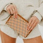 Woven Wallet I Coffee Checkered