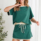 Colorblock Shirt & Skirt Set