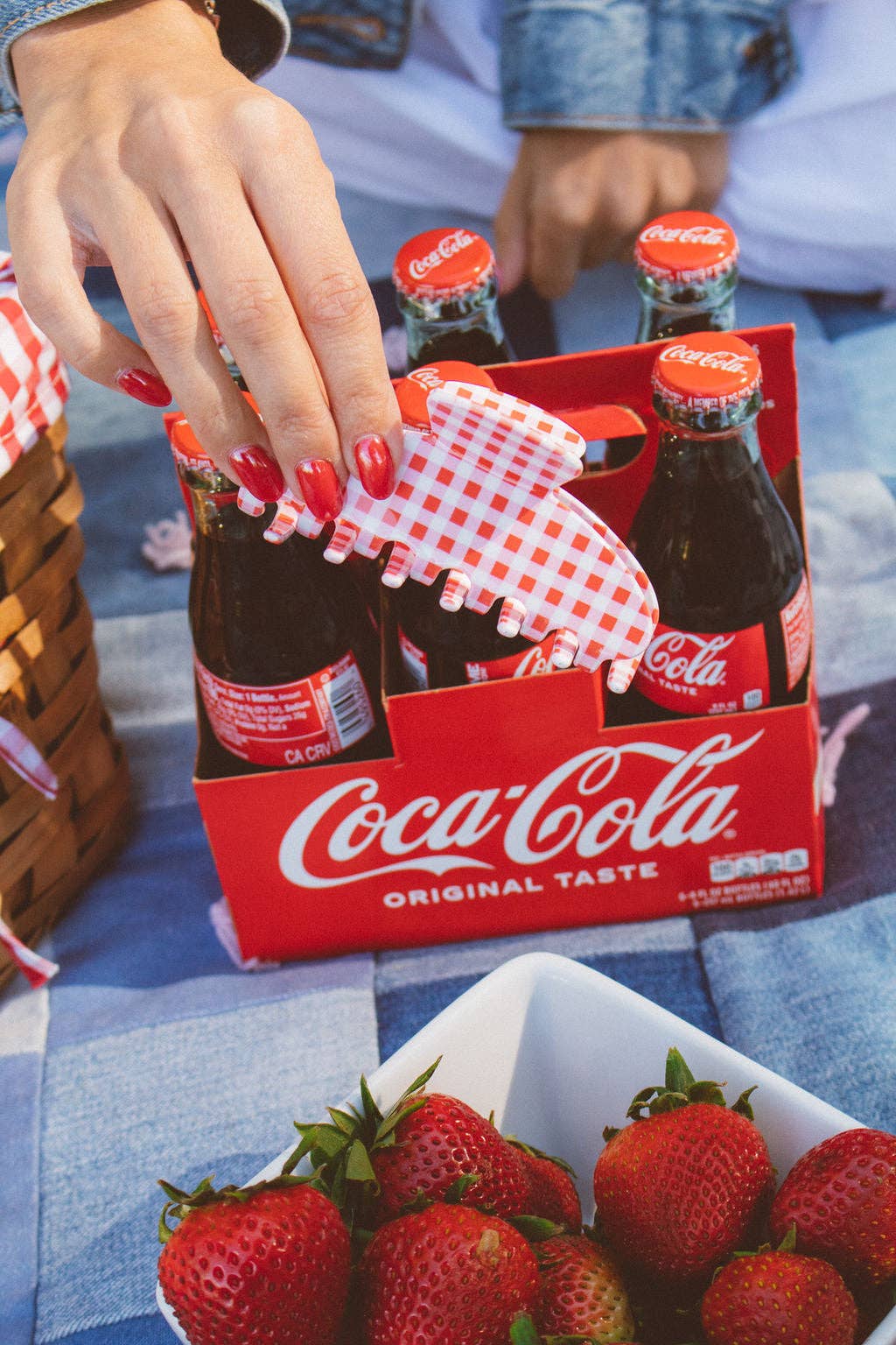 Gingham Claw Clip: Red