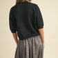 Black Short Sleeve Sweater