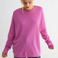 Navy Waffle Ribbed Pullover