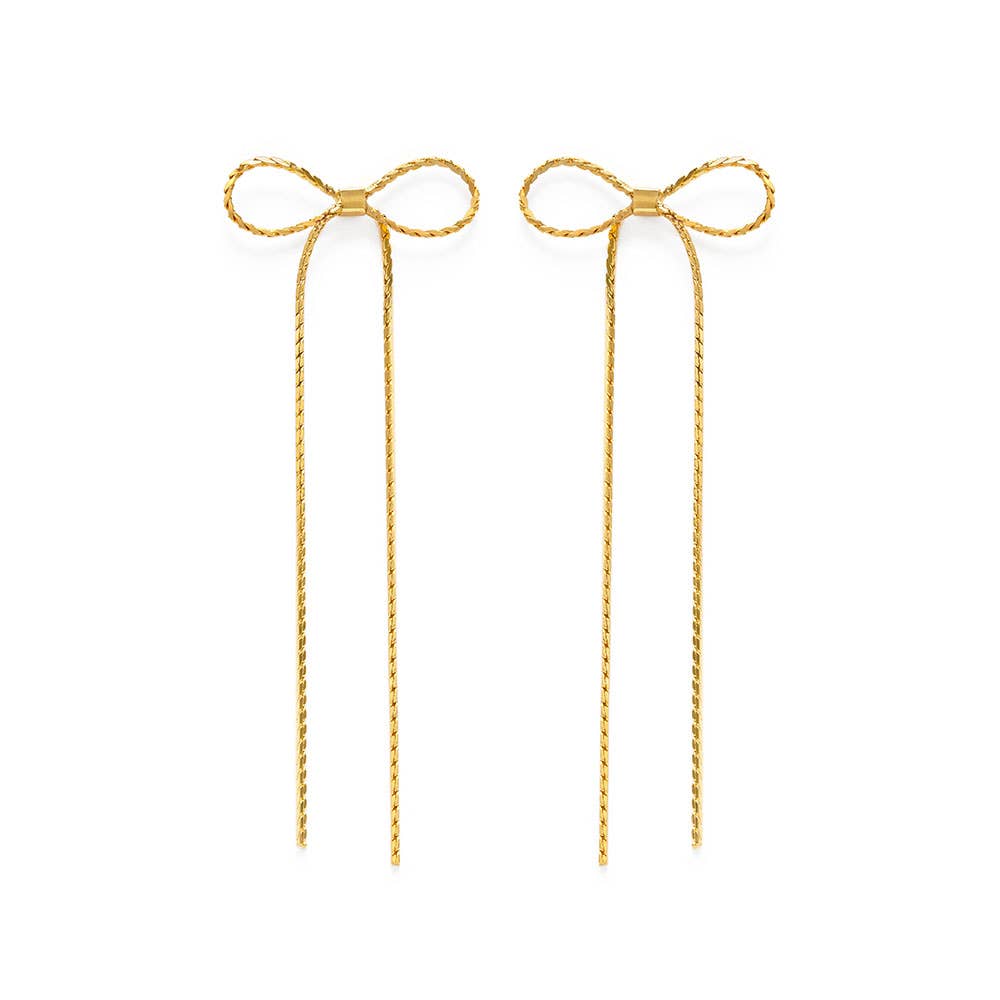 Long Bow Stud Earrings