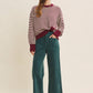 Navy Mixed Knit Stripe Pullover