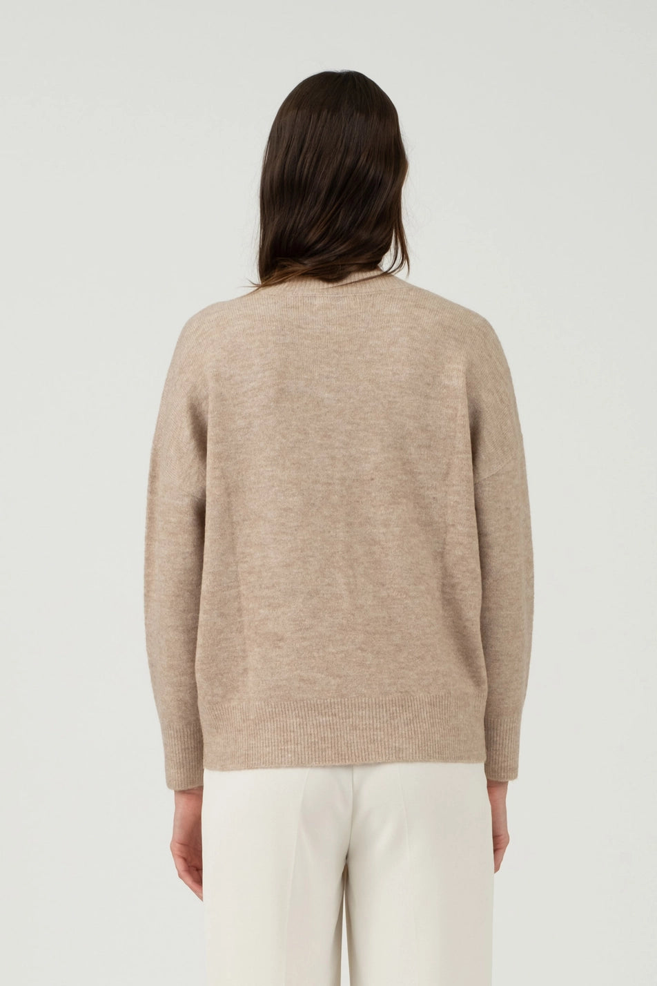 Solid Taupe Knit Sweater