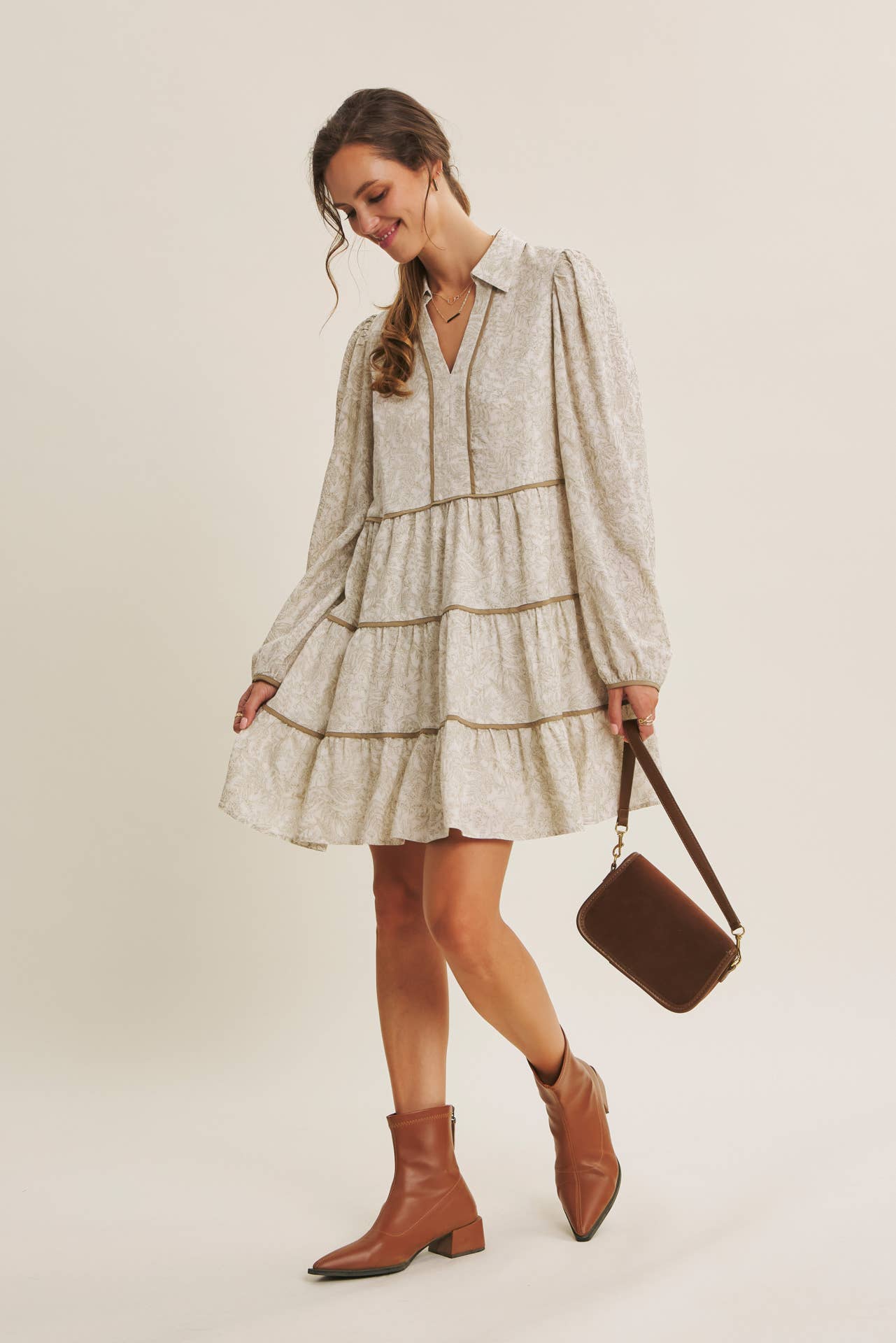 Romantic Toile Mini Dress