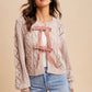 Ribbon Velvet Ties Cardigan
