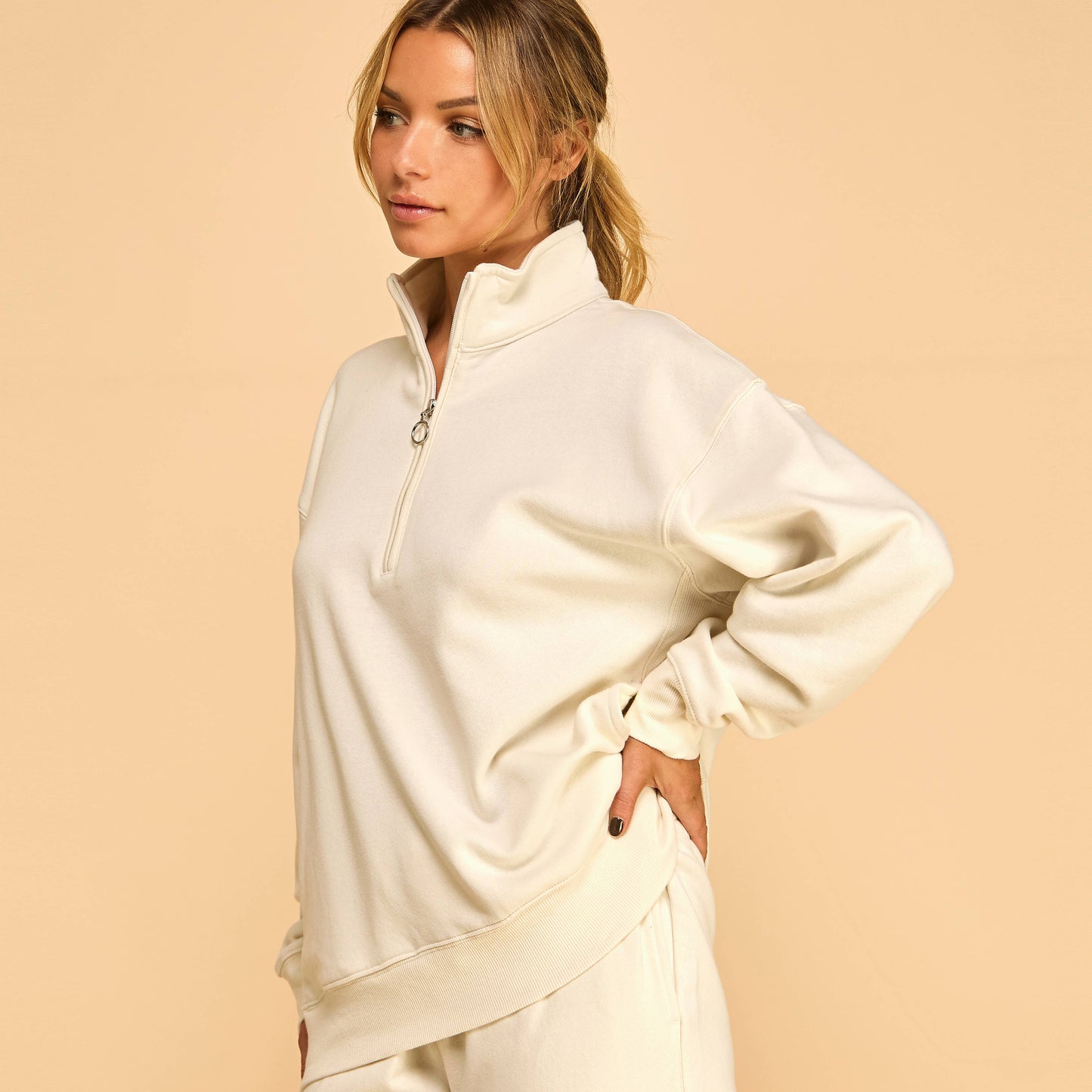 Mock Neck Sweatshirt I Heather Grey