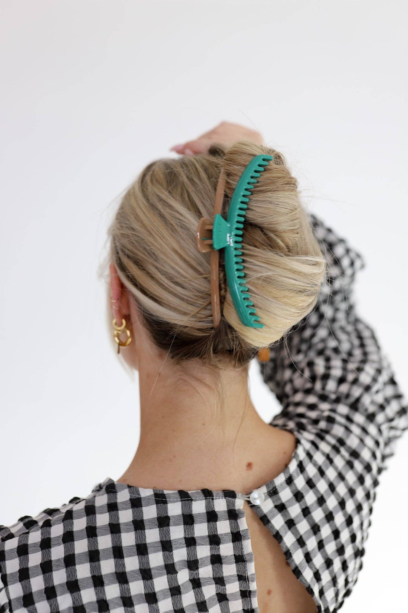 Kaxi Hair Clip I White + Brown