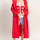 Cozy Oversized Fleece Duster Hoodie – Red