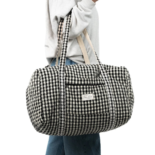 Gingham Weekender Duffle Bag
