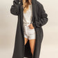 Cozy Oversized Fleece Duster Hoodie – Black