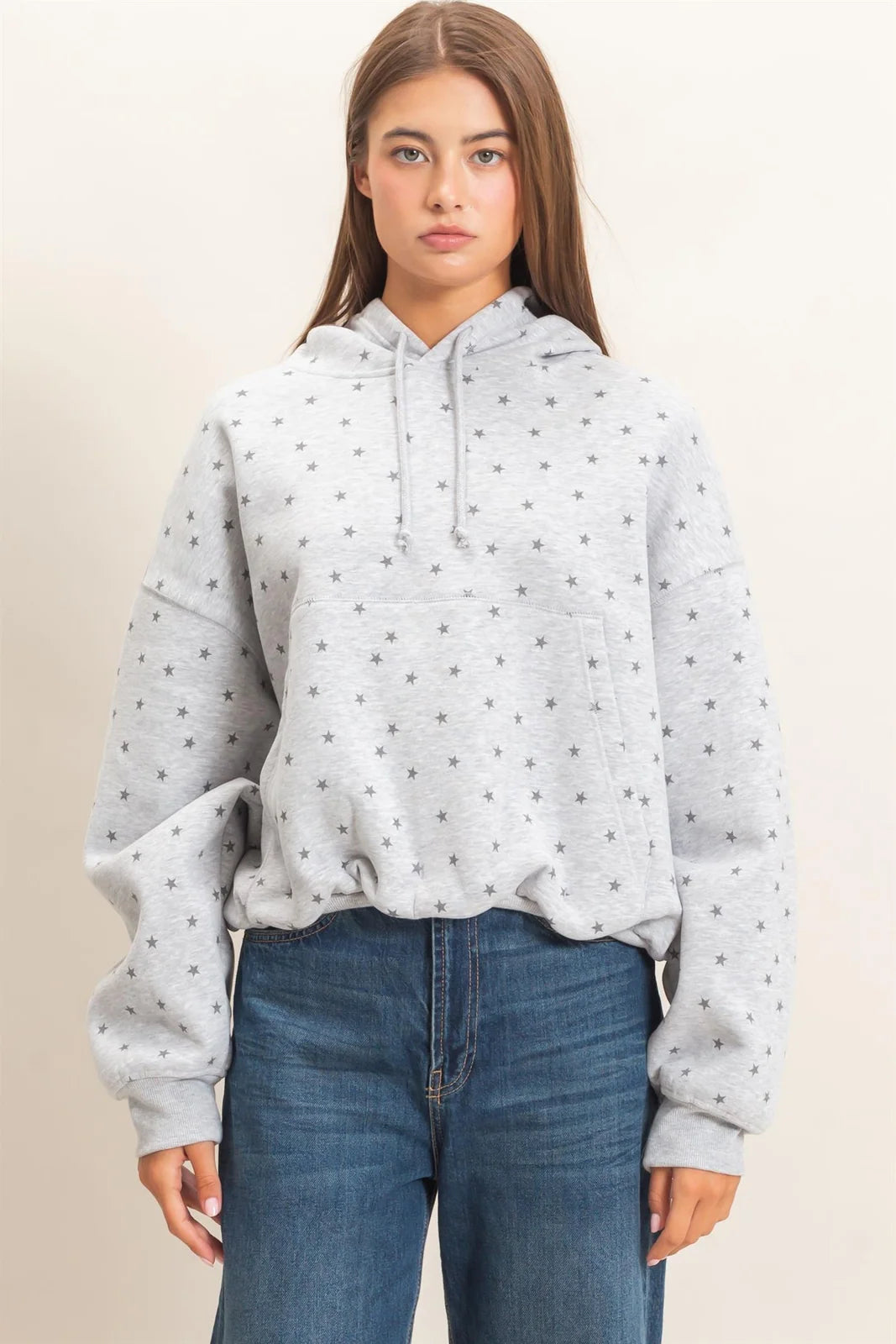 Star Print Bubble Hoodie
