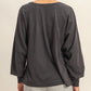 Black Washed Oversized Top