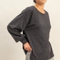 Black Washed Oversized Top