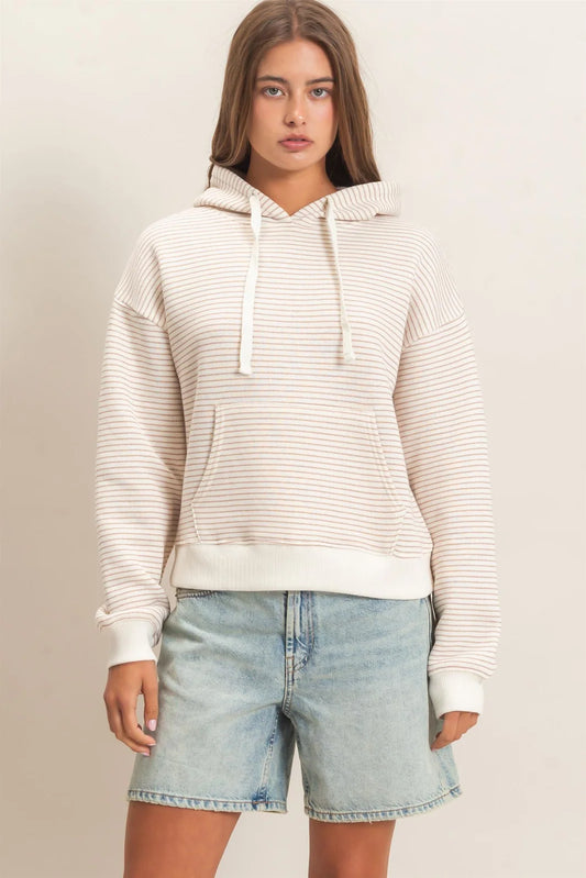 Off Duty Striped Hoodie