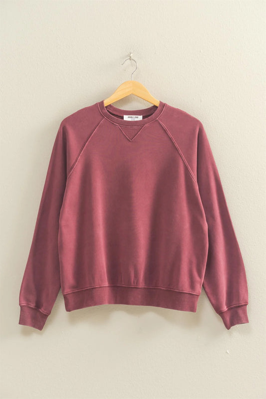 Cherry Mineral Washed Crew
